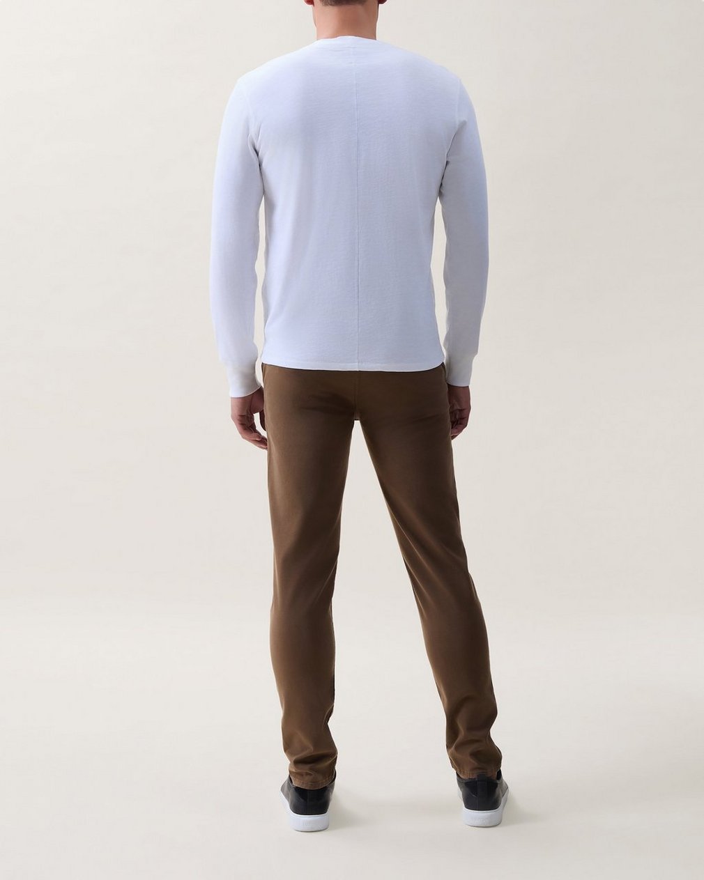 Classic Slub Cotton Long-Sleeve Henley - White - Image 2
