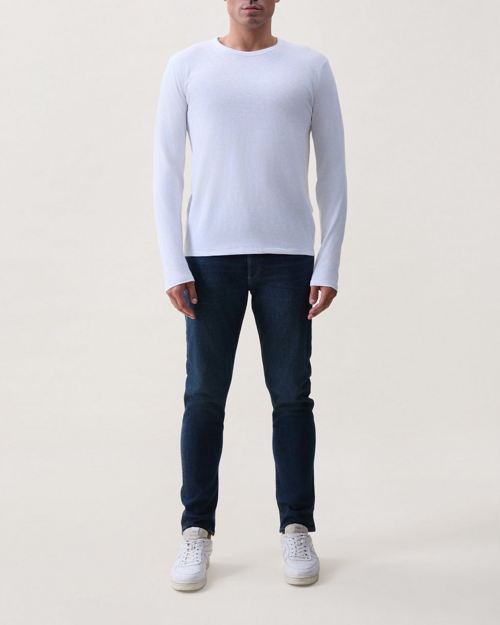 Classic Slub Cotton Long-Sleeve Tee - Pale Pine