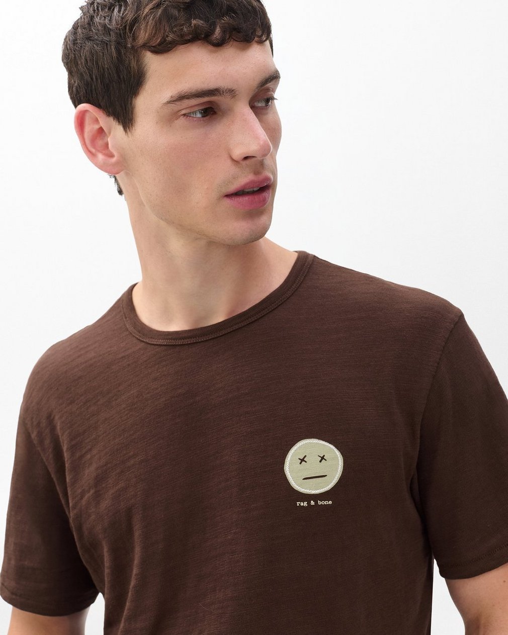 Sour Face Embroidered Tee - Brown Multi - Image 3