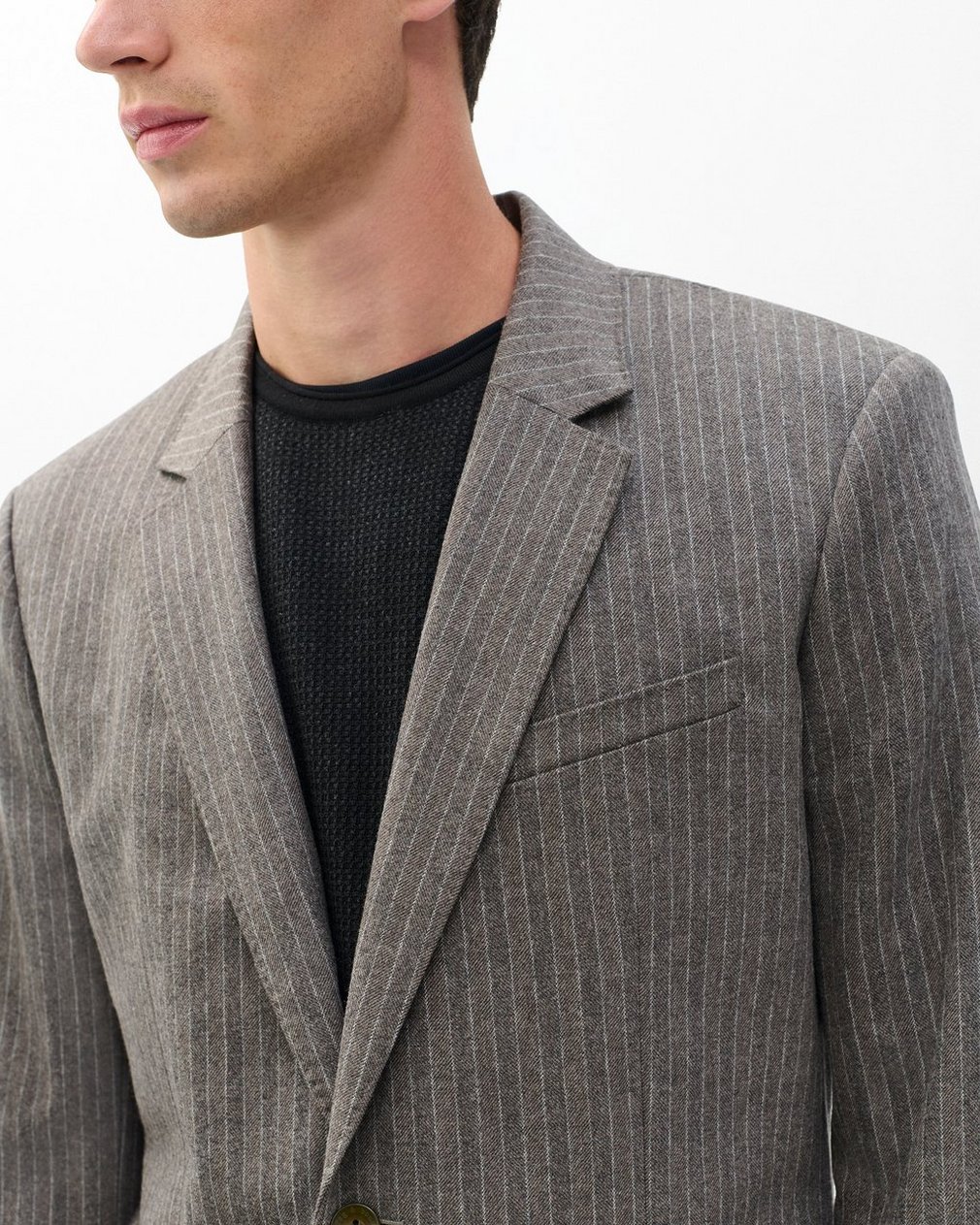 Butler Italian Flannel Blazer - Mink Stripe - Image 3