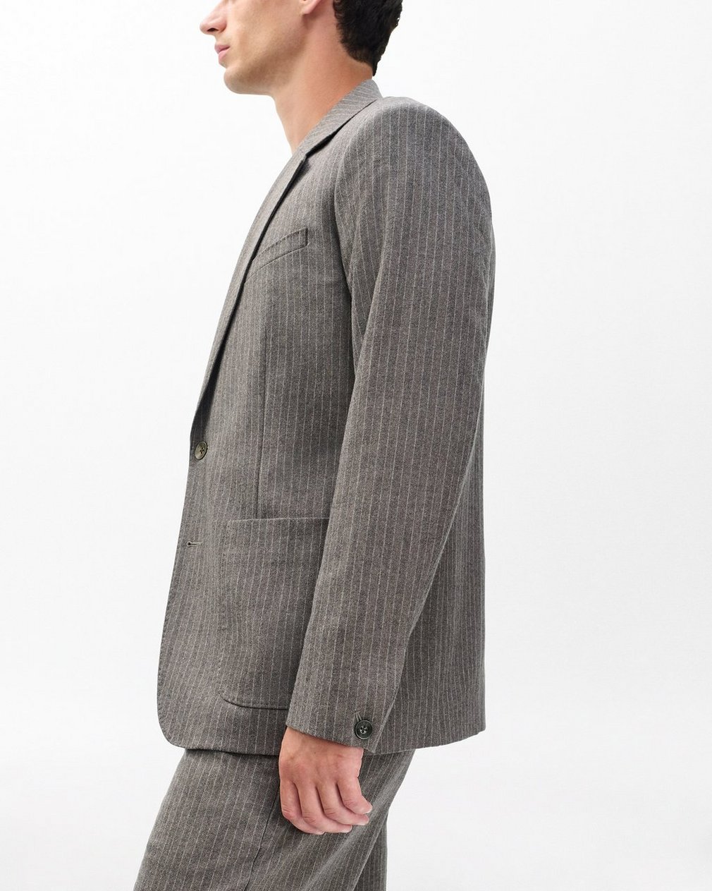 Butler Italian Flannel Blazer - Mink Stripe - Image 4