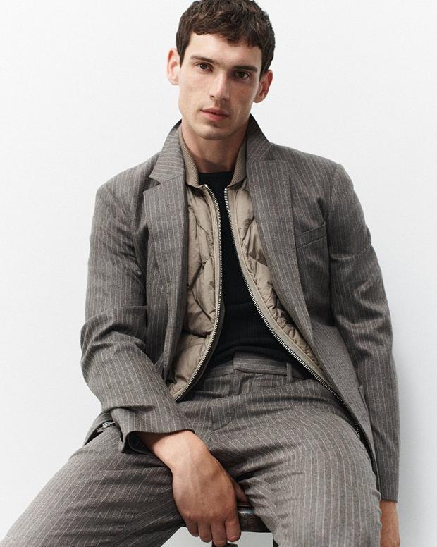 Butler Italian Flannel Blazer - Mink Stripe - Image 7