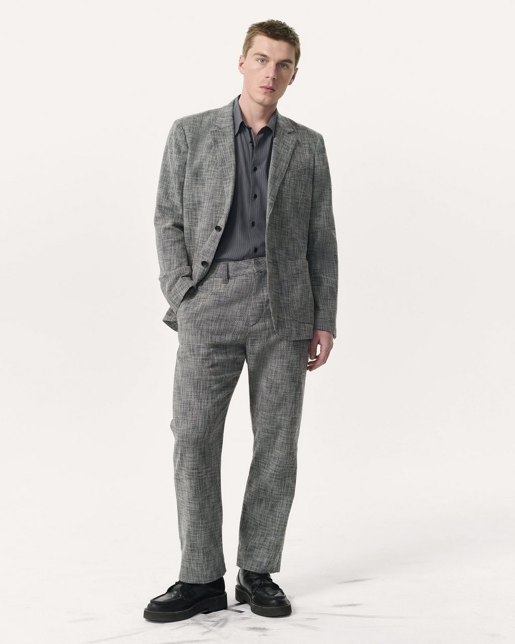 Butler Italian Tweed Patch Pocket Blazer - Navy Multi - Image 4