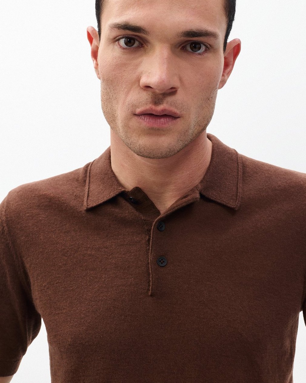 Downing Lightweight Cashmere Polo - Brown - Image 5