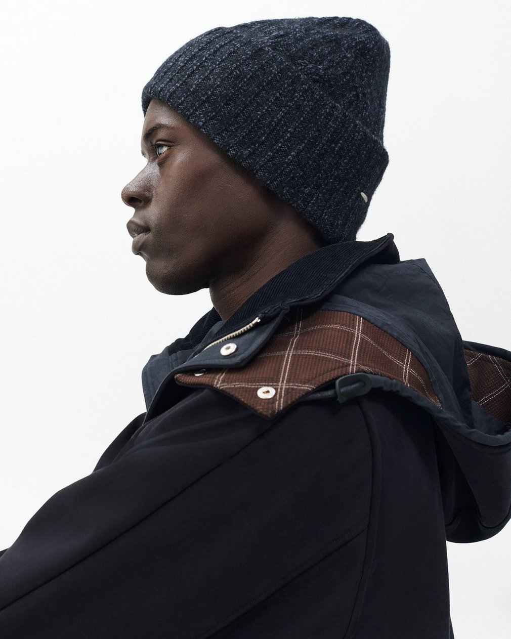 Cable-Knit Beanie - Navy Multi - Image 2